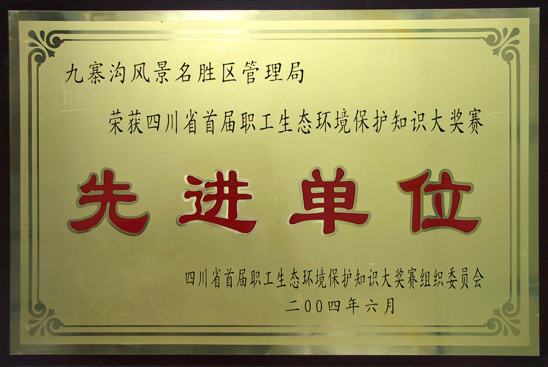 2004年6月荣获四川省首届职工生态环境保护知识大奖赛先进单位奖牌.jpg.jpg